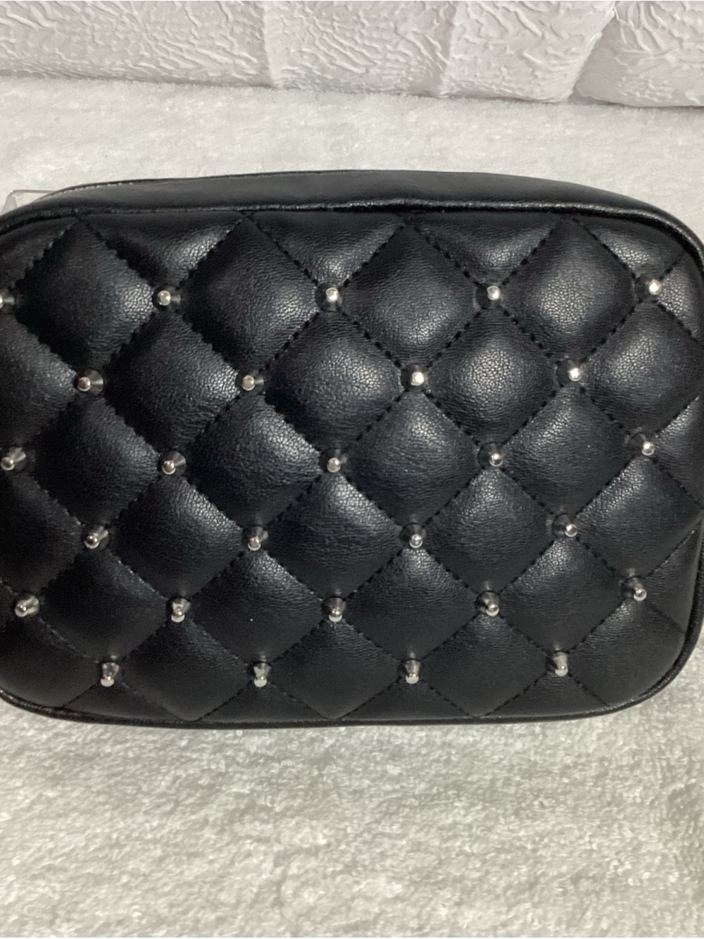 Rebecca Minkoff Black Quilted Studded Crossbody Bag EUC - Picture 2 of 11